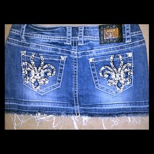 Distressed Denim LA Idol USA Mini Skirt