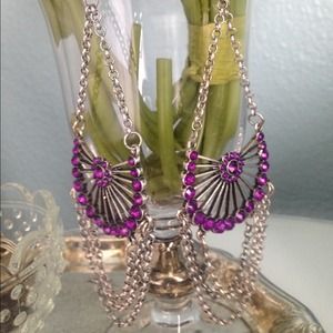 Long purple earrings!
