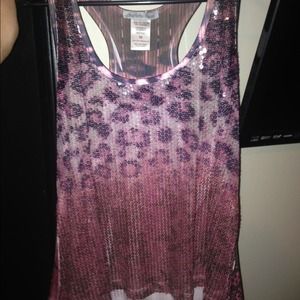 Sequin leopard tank