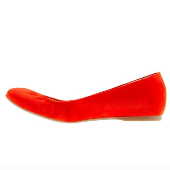 J. Crew Shoes - J Crew Cece red suede ballet flats
