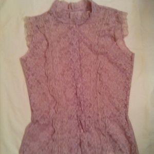 Pink floral button top