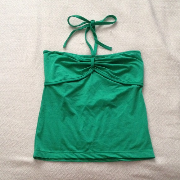 Green Bow Halter Top