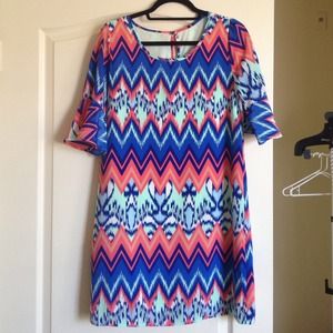 Chevron Print Shift Dress