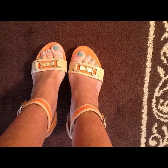 Ralph Lauren Orange Wedges Size 7.5