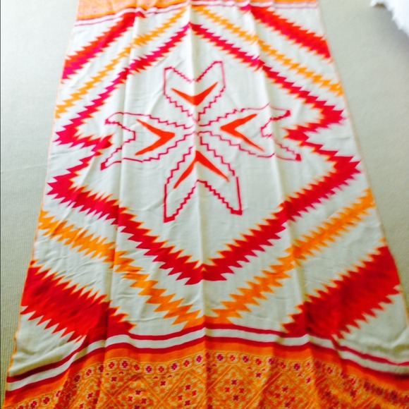 SOLD in Bundle Lovely Ikat Stole Scarf Orange