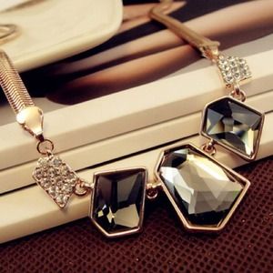 Delicate faux gem statement necklace