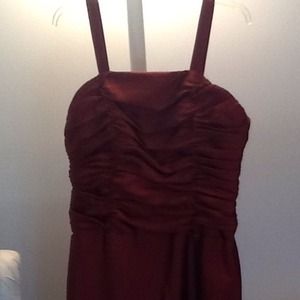 Dark red formal with matching stole back zip