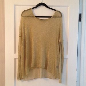 🌟REDUCED🌟Gold long sleeve sheer top