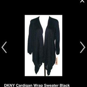DKNY black sweater wrap.