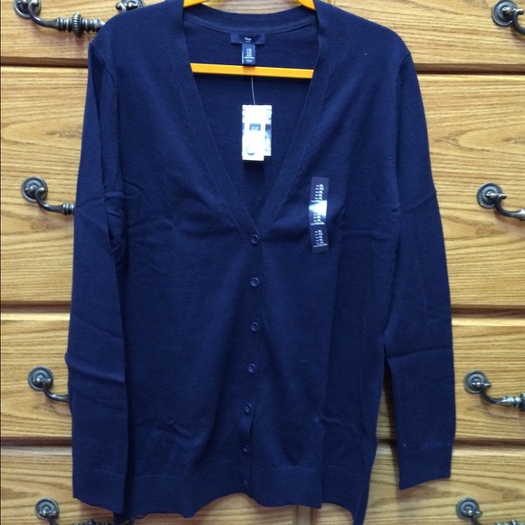 Navy blue v-neck cardigan