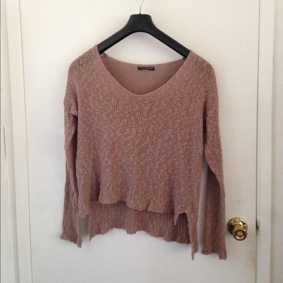 Brandy Melville Sweaters - Brandy Melville Oatmeal Pink Sweater