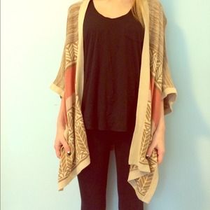 Printed Quarter Length Sweater/Poncho