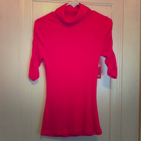 Hot Pink Turtleneck Sweater