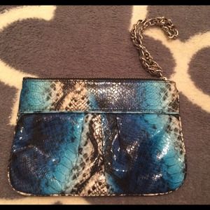 Express Snakeskin Clutch