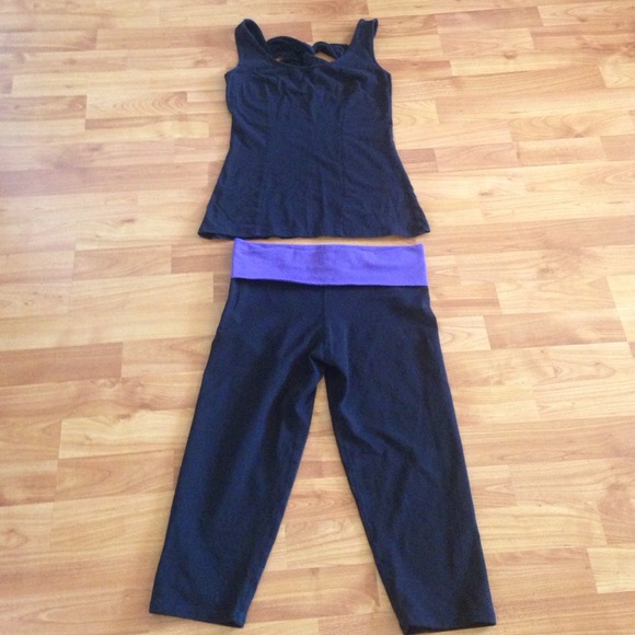 🔴SOLD🔴Calvin Klein Gym Fold Over Tights Free Top - Picture 4 of 4