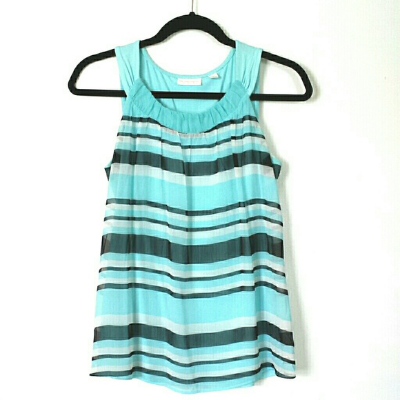 NY&Co Aqua Sheered Sleeveless Top XS