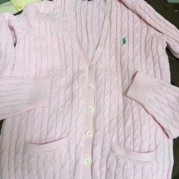 Pink Ralph Lauren cardigan