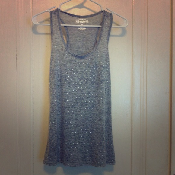 Grey Bedazzled Tank Top