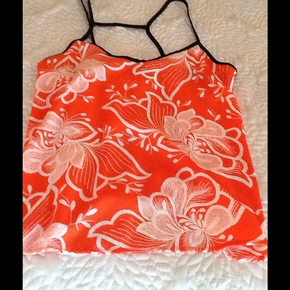 NWT Orange and White Tank Top. Size Medium