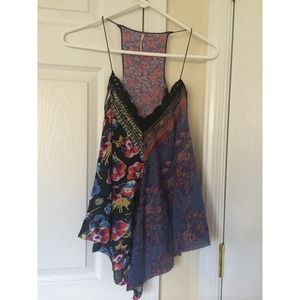 ‼️SOLD‼️Free People Floral Print/Beaded Tank