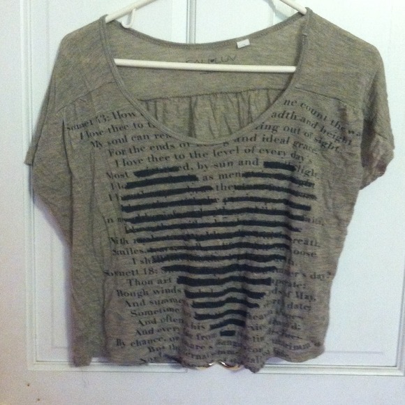 Blackout poetry crop top