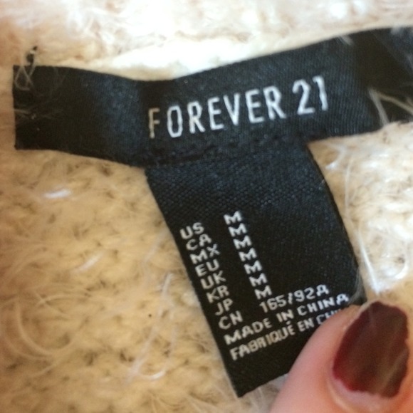 SOLDDDD Fuzzy White Forever 21 Sweater - Picture 3 of 3