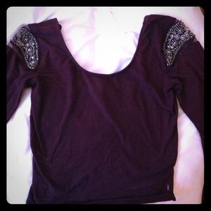 Purple Long sleeved Crop top