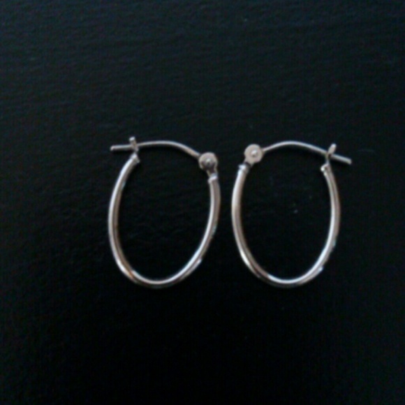 10k white gold hoops