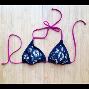 Leopard print bathing suit top