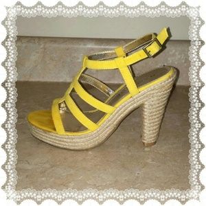 Yellow Thick Heels