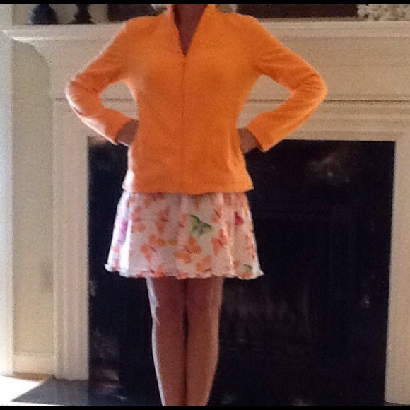 LILLY PULITZER Orange zip front fleece top. Size S