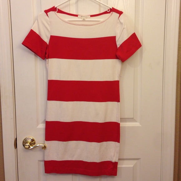 RED WHITE strips dress