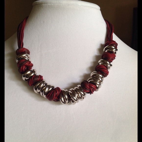 Leather and Sterling Necklace
