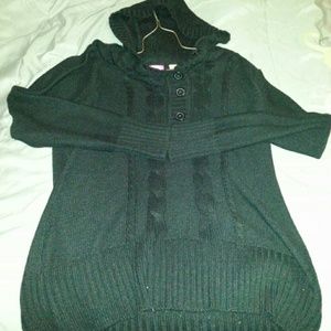 Black wool knee length top