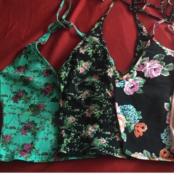 Selling the Blue and black floral halter - Picture 1 of 2