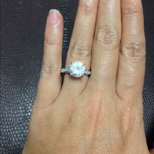 Cubic zirconia ss engagement ring