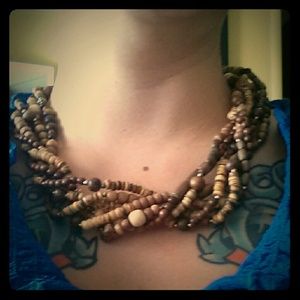 Wood bead necklace