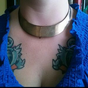 Vintage brass collar necklace
