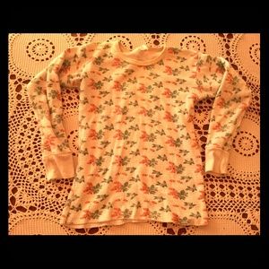 vintage strawberry print thermal shirt