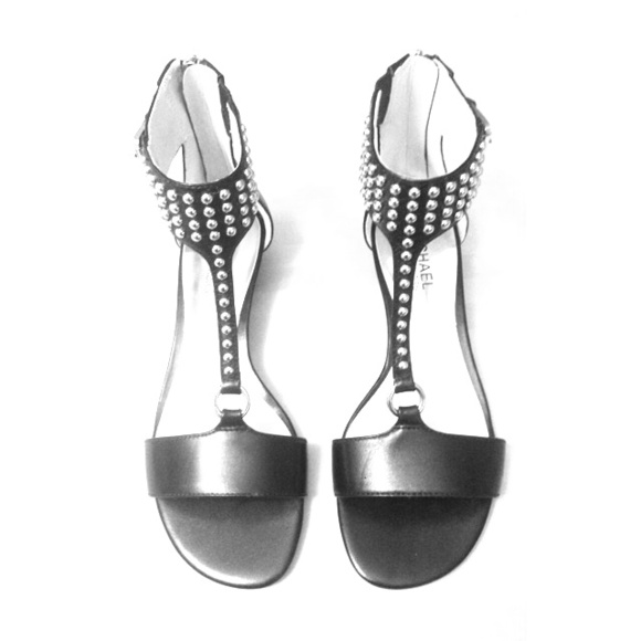 Michael Kors black Celena wedge sandals sz 6 NIB