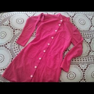 Red vintage cotton/polyblend dress