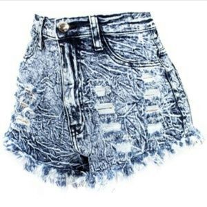 Ripped high waisted shorts