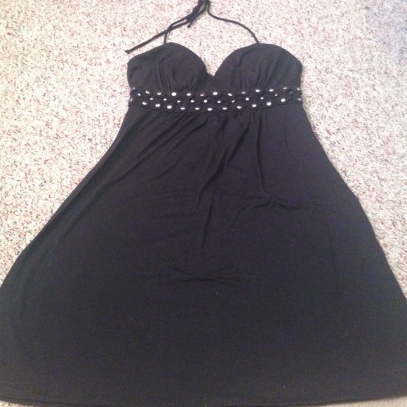 Black halter dress