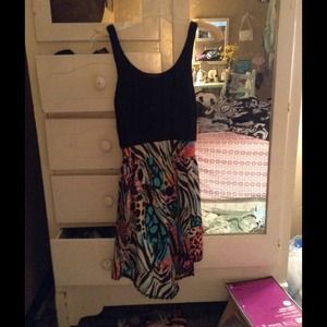 Black and multi-colored dress