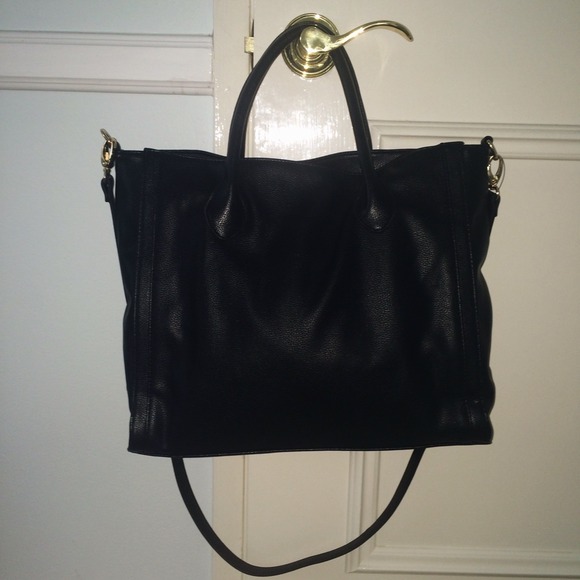 Faux Leather Black Purse