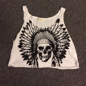 Brandy Melville Native Skull Crop top