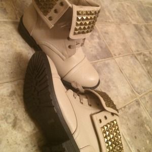 Cream colored booties