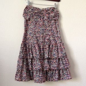 Strapless floral Express dress.