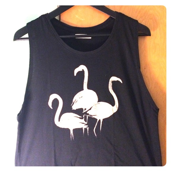 Flamingo Black Muscle Tee