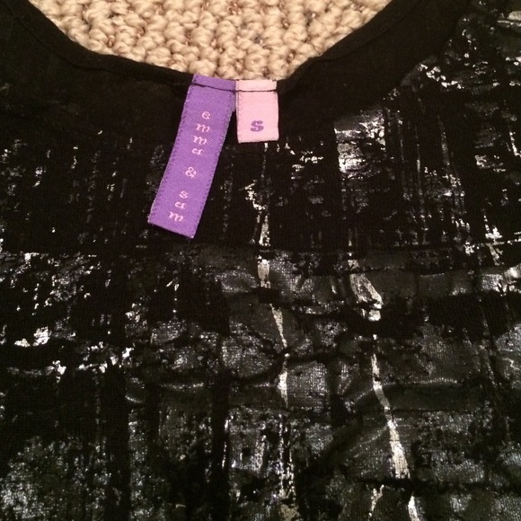 Emma and Sam black and metallic tank top! - Picture 3 of 3